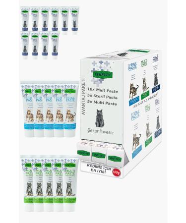 Sernely Cat Malt Advantageous Package (Malt Paste 10x100gr Sterile Paste 5x100gr Multi Paste 5x100gr)-809