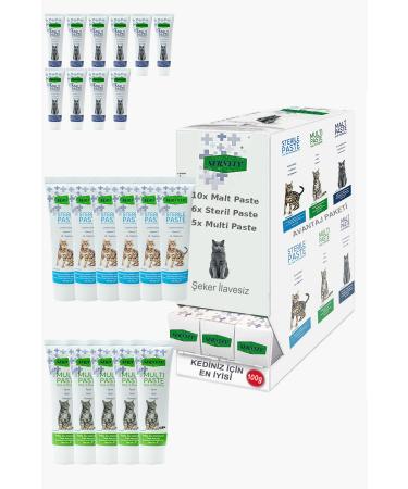 Sernely Cat Malt Advantageous Package (Malt Paste 10x100gr Sterile Paste 6x100gr Multi Paste 5x100gr)-810