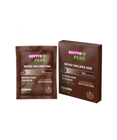 Softto Plus BROWN HAIR SHAMPOO - DARK CHESTNUT DISPOSABLE 21 ML CHARMS569