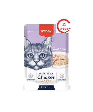 Wanpy Pouch Chicken & Crab Wet Cat Food 85 gr x 12 Pieces