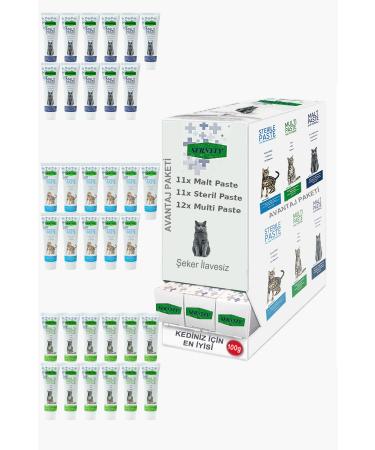 Sernely Cat Vitamin Advantage Package (Multi Paste 12x100gr Sterile Paste 11x100gr Malt Paste 11x100gr)-003