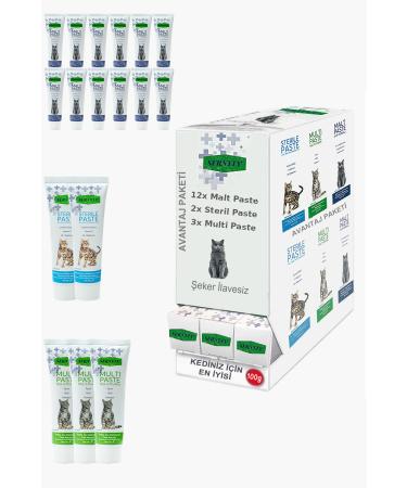 Sernely Cat Vitamin Advantage Package (Malt Paste 12x100gr Multi Paste 3x100gr Sterile Paste 2x100gr)-322