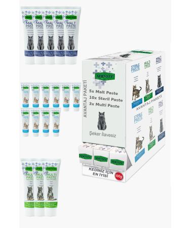 Sernely Cat Malt Advantageous Package (Sterile Paste 10x100gr Malt Paste 5x100gr Multi Paste 3x100gr)-873