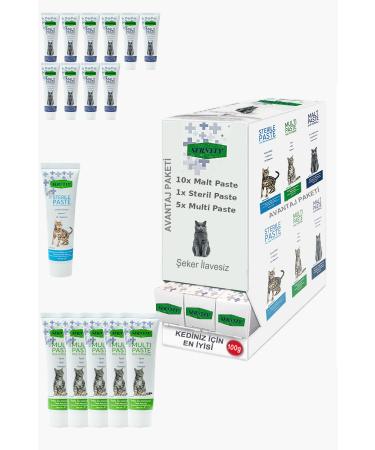 Sernely Cat Malt Advantageous Package (Malt Paste 10x100gr Multi Paste 5x100gr Sterile Paste 1x100gr)-994