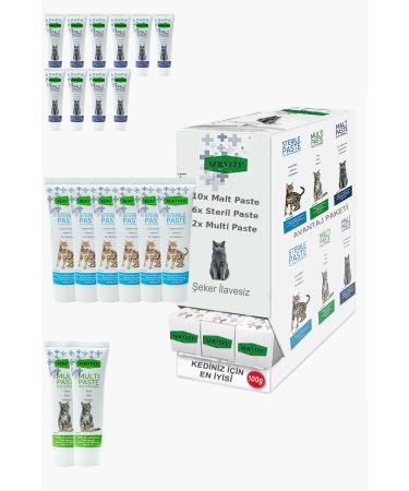 Sernely Cat Malt Advantageous Package (Malt Paste 10x100gr Sterile Paste 6x100gr Multi Paste 2x100gr)-933