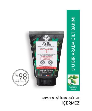 Yves Rocher Pure Menthe Peeling Effective Prebiotic Face Wash Gel for Acne Prone Skin - 125 Gr - 42885