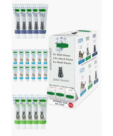 Sernely Cat Vitamin Advantage Package (Sterile Paste 12x100gr Multi Paste 5x100gr Malt Paste 5x100gr)-128