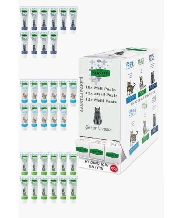 Sernely Cat Vitamin Advantage Package (Multi Paste 12x100gr Sterile Paste 11x100gr Malt Paste 10x100gr)-011