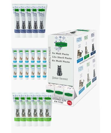 Sernely Cat Vitamin Advantage Package (Sterile Paste 12x100gr Multi Paste 6x100gr Malt Paste 5x100gr)-129