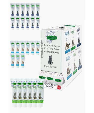 Sernely Cat Vitamin Advantage Package (Malt Paste 12x100gr Sterile Paste 9x100gr Multi Paste 6x100gr)-118