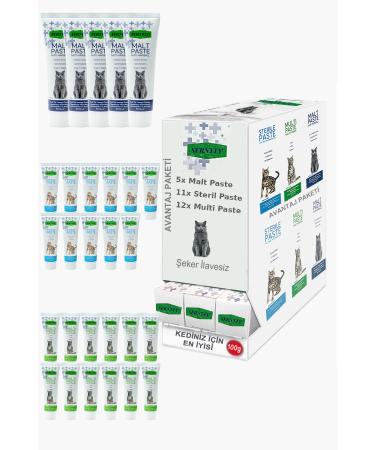 Sernely Cat Vitamin Advantage Package (Multi Paste 12x100gr Sterile Paste 11x100gr Malt Paste 5x100gr)-141