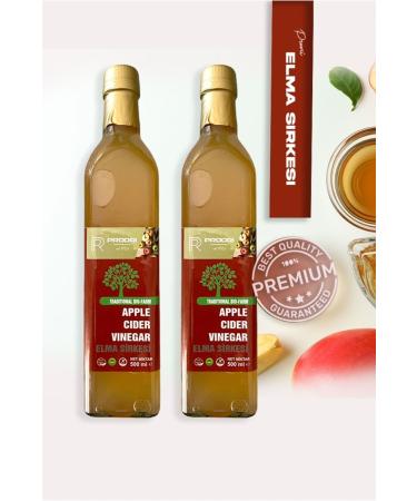 Proori Organic Aged Apple Cider Vinegar Drinkable Natural Fermentation 500 ml 2-Pack Detox (1000 ML)