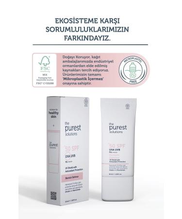 The Purest Solutions ANTI-BLEMISH AND SKIN TONE EQUALIZING LONG-LASTING PROTECTIVE CREAM SPF 50 50 ML DEMBA4011 - Buy Online on GoSupps.com