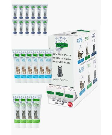 Sernely Cat Vitamin Advantage Package (Malt Paste 12x100gr Sterile Paste 6x100gr Multi Paste 4x100gr)-203