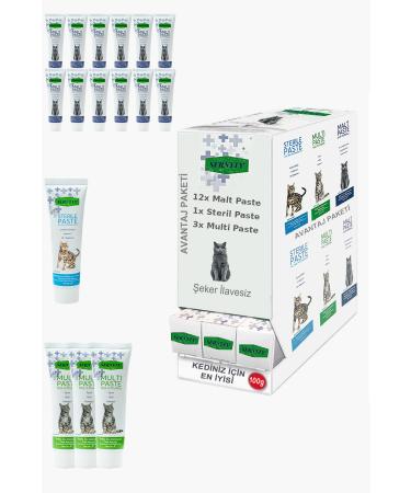 Sernely Cat Vitamin Advantage Package (Malt Paste 12x100gr Multi Paste 3x100gr Sterile Paste 1x100gr)-388