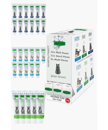 Sernely Cat Vitamin Advantage Package (Malt Paste 12x100gr Sterile Paste 11x100gr Multi Paste 5x100gr)-161
