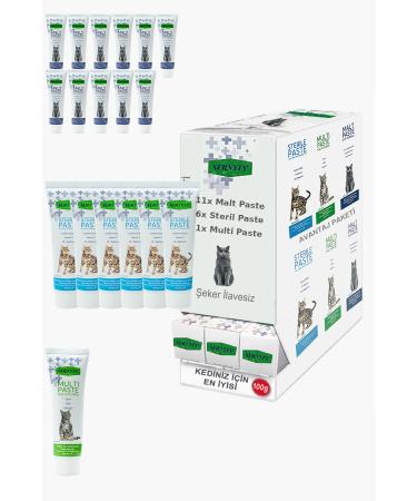 Sernely Cat Malt Advantageous Package (Malt Paste 11x100gr Sterile Paste 6x100gr Multi Paste 1x100gr)-713