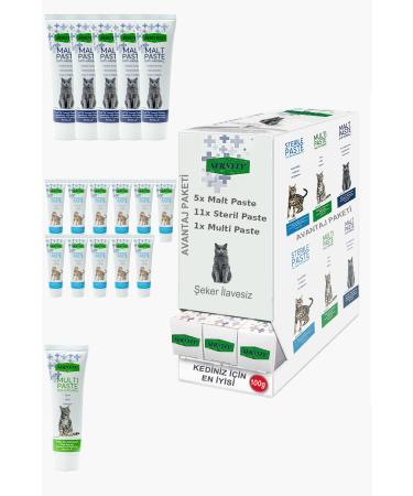 Sernely Cat Malt Advantageous Package (Sterile Paste 11x100gr Malt Paste 5x100gr Multi Paste 1x100gr)-696