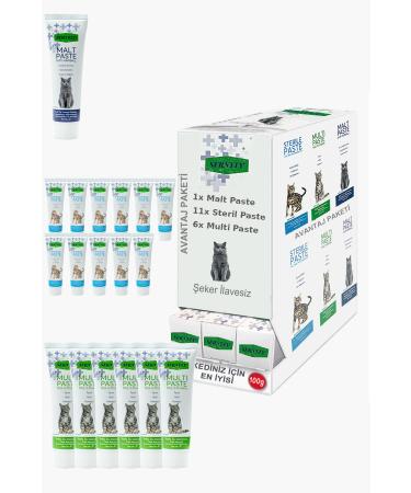 Sernely Cat Malt Advantageous Package (Sterile Paste 11x100gr Multi Paste 6x100gr Malt Paste 1x100gr)-674