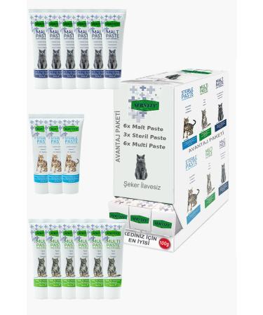 Sernely Cat Vitamin Advantage Package (Multi Paste 6x100gr Malt Paste 6x100gr Sterile Paste 3x100gr)-1549