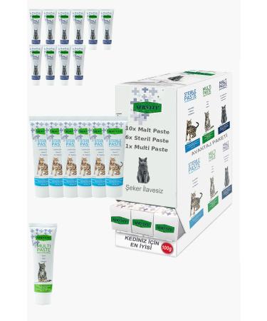 Sernely Cat Malt Advantageous Package (Malt Paste 10x100gr Sterile Paste 6x100gr Multi Paste 1x100gr)-986