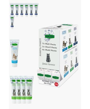 Sernely Cat Vitamin Advantage Package (Malt Paste 7x100gr Multi Paste 4x100gr Sterile Paste 1x100gr)-1509