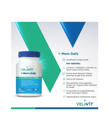 Velavit VELAV T MEN'S DAILY 30 TABLETS - Buy Online on GoSupps.com