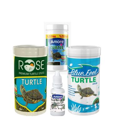 AMORE Turtle Food Sticks 125 ml Bluefeel 250 ml Rose 250ml Turtle Floating Food Multivitamin