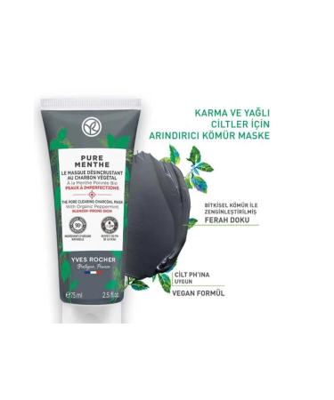 Yves Rocher Charcoal Mask Anti-Combination Oily and Acne Prone Skin 75 ml - Buy Online on GoSupps.com