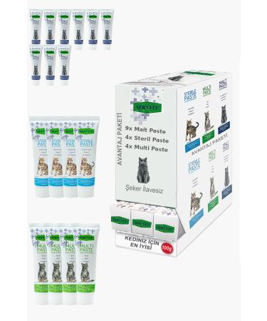Sernely Cat Malt Advantageous Package (Malt Paste 9x100gr Sterile Paste 4x100gr Multi Paste 4x100gr)-1080