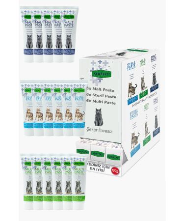 Sernely Cat Vitamin Advantage Package (Sterile Paste 6x100gr Multi Paste 6x100gr Malt Paste 5x100gr)-1516