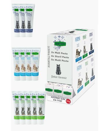 Sernely Cat Vitamin Advantage Package (Multi Paste 5x100gr Sterile Paste 4x100gr Malt Paste 3x100gr)-1614