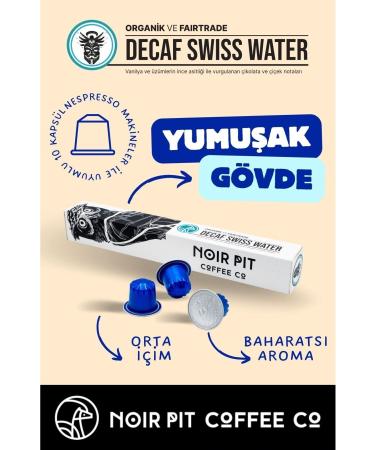 Noir Pit Coffee Co. Noir Pit Decaf Swiss Water 10 Capsules Coffee - Buy Online on GoSupps.com