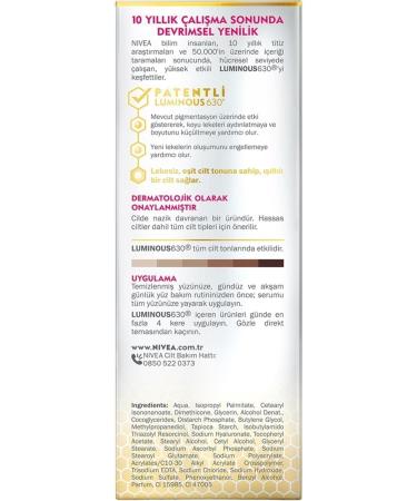 NIVEA LUMINOUS 630 REPAIRING ANTI-BLEMISH SERUM 30 ML KEYON61 - Buy Online on GoSupps.com