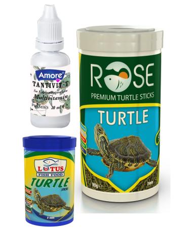 Lotus Turtle Food Sticks And Multivitamin Set 100+250 Ml Rose
