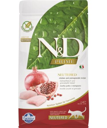 N & D Nd Prime Kiser Grain-Free Chicken Pomegranate Sterilized Adult Cat Food 1.5 Kg