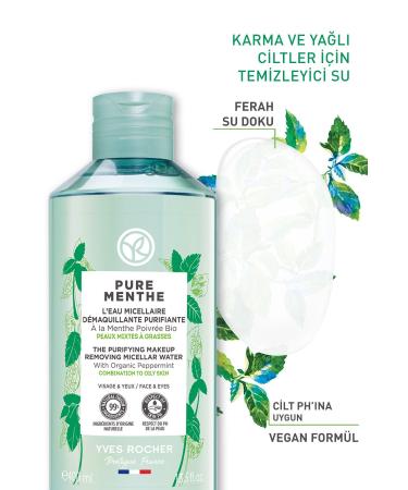 Yves Rocher Pure Menthe Prebiotic Micellar Water for Oily and Combination Skin - 400 ml - Buy Online on GoSupps.com