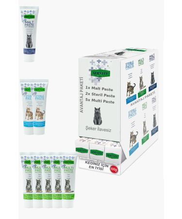 Sernely Cat Vitamin Advantage Package (Multi Paste 5x100gr Sterile Paste 2x100gr Malt Paste 1x100gr)-1646