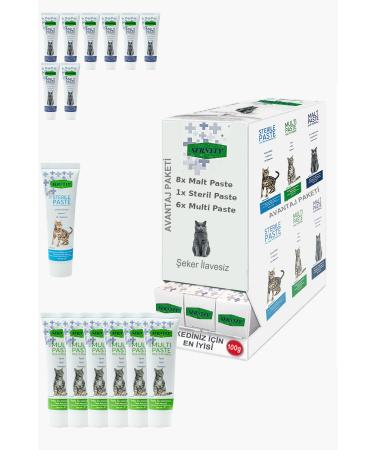 Sernely Cat Malt Advantageous Package (Malt Paste 8x100gr Multi Paste 6x100gr Sterile Paste 1x100gr)-1383