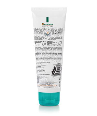 Himalaya Since 1930 Detoxifying Purifying Face Mask Activated Charcoal Green Tea Paraben Free All Skin Types 75 ml - Buy Online on GoSupps.com