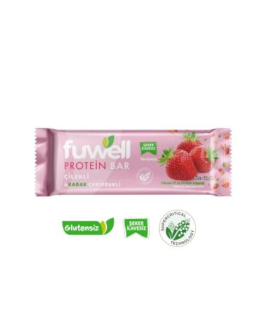 Fuwell Protein Bar Strawberry & Pumpkin Seed Snack 12x40g - Buy Online on GoSupps.com