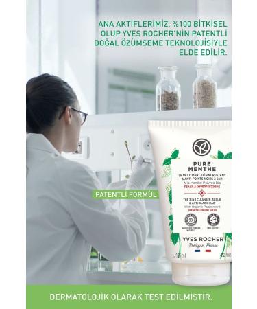 Yves Rocher Pure Menthe Peeling Effective Prebiotic Face Wash Gel for Acne Prone Skin - 125 ml - Buy Online on GoSupps.com