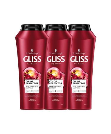 Gliss Color Perfector Color Protection Shampoo - With Hyaluron Elixir and Cranberry Extract 500 ml X 3 Pcs - Buy Online on GoSupps.com