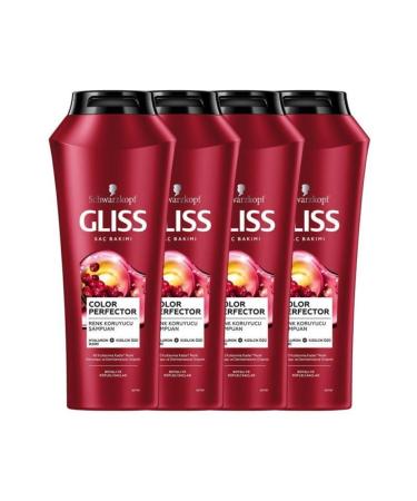 Gliss Color Perfector Color Protection Shampoo - With Hyaluron Elixir and Cranberry Extract 500 ml X 4 Pcs - Buy Online on GoSupps.com
