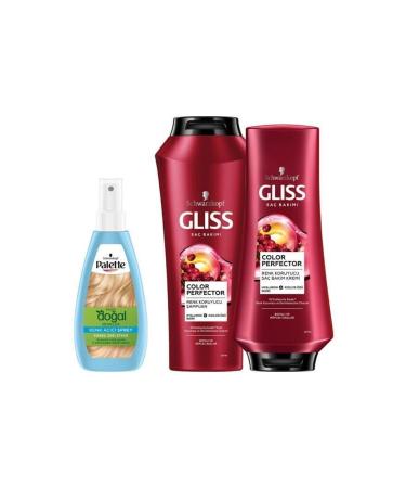 Gliss Color Perfector Color Protection Shampoo 500 Ml + Hair Conditioner 360 Ml + Palette Permanent Natural Colors - Buy Online on GoSupps.com
