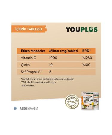 Youplus Vitamin C Zinc Propolis 20 Effervescent Tablets X 4 PCS - Buy Online on GoSupps.com