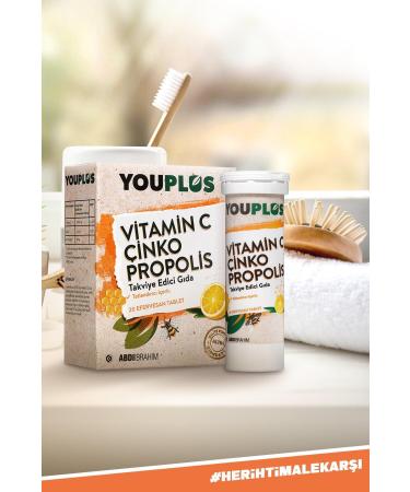 Youplus Vitamin C Zinc Propolis 20 Effervescent Tablets X 4 PCS - Buy Online on GoSupps.com