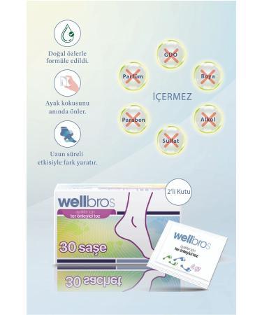 wellbros Sweat and Odor Preventive Powder for Feet 120gr (Box of 2 - 60 Sachets)