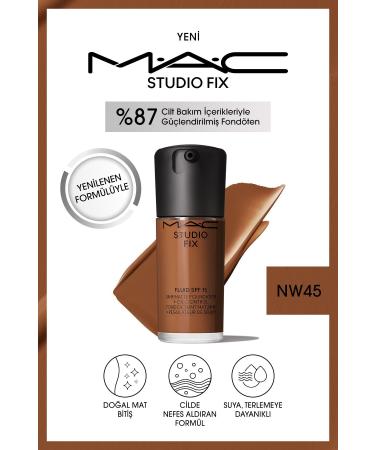 Mac STUDIO FIX FLUID SPF 15 MATTE FOUNDATION-NW45 30 ML DEMBA5802
