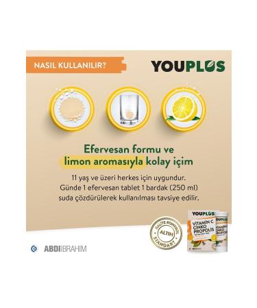 Youplus Vitamin C Zinc Propolis 20 Effervescent Tablets X 4 PCS - Buy Online on GoSupps.com
